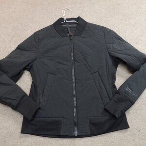 Mountain Standard Womens Jacket Small Black Full Zip Bomber Quiled